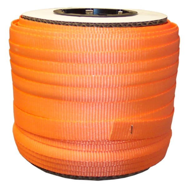 Gourmetgalley 0.75 in. Orange Woven Polyester Strap, 250 ft. Per Coil GO2597679 - main